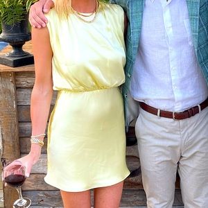 COPY - 100% silk light yellow Amanda Uprichard mini dress
